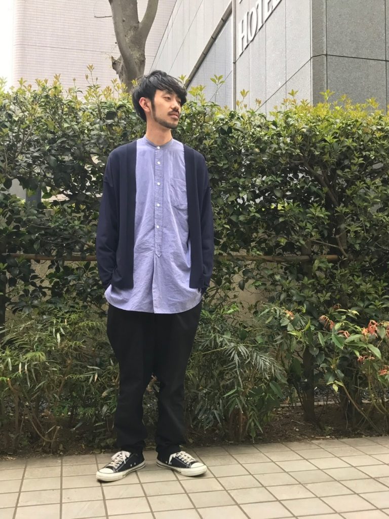 SALE／90%OFF】 comoli 21aw バンドカラーシャツ sax 1